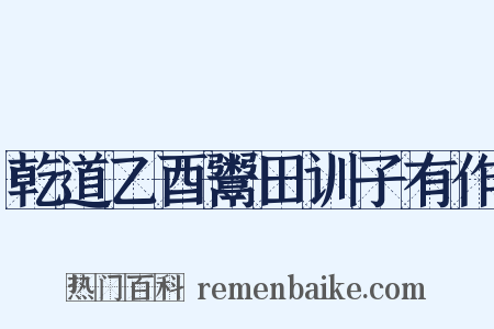 乾道乙酉鬻田训子有作是什么意思的图片